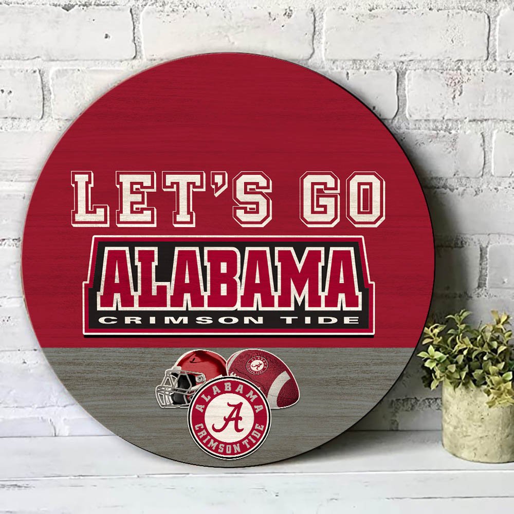 Alternative view of Alabama Crimson Tide Wood Sign 2024 Version, Let's Go Sport Team Sign, Sport Gifts, Home Decorations ETHY-51863