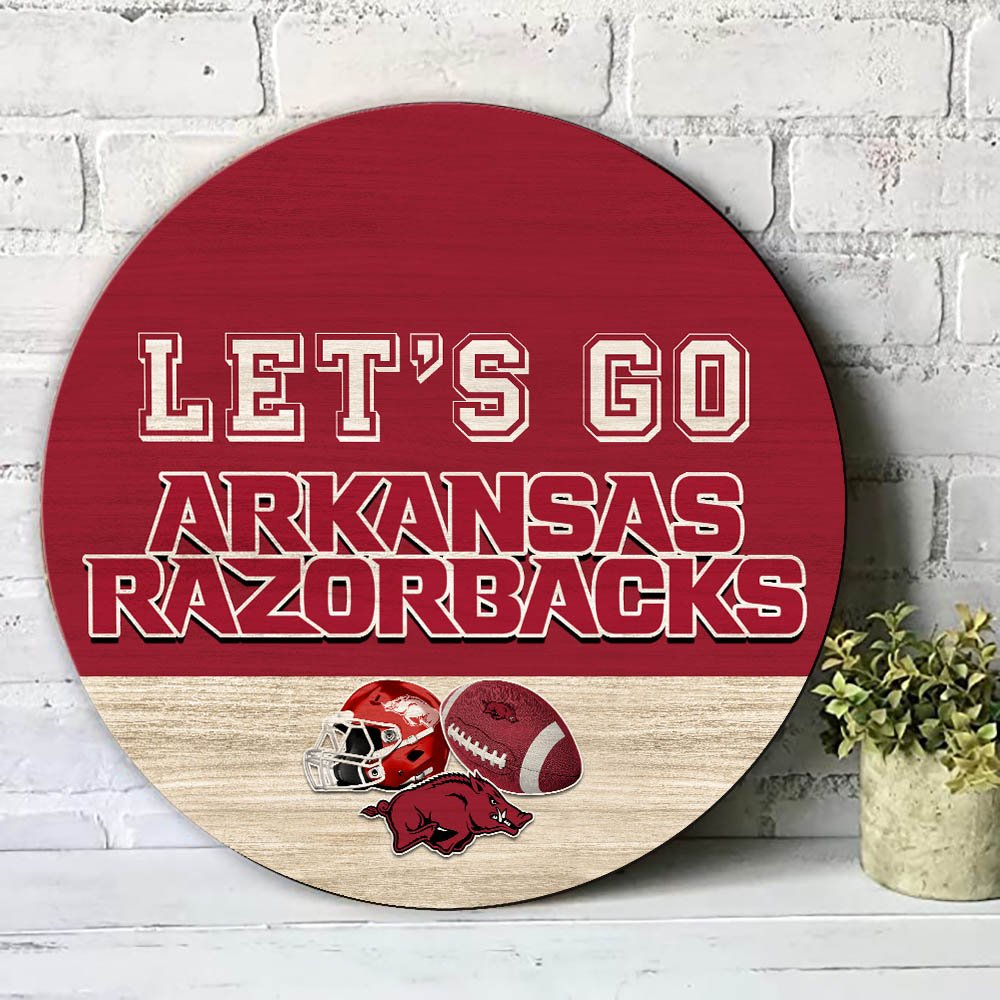 Alternative view of Arkansas Razorbacks Wood Sign 2024 Version, Let's Go Sport Team Sign, Sport Gifts, Home Decorations ETHY-51863