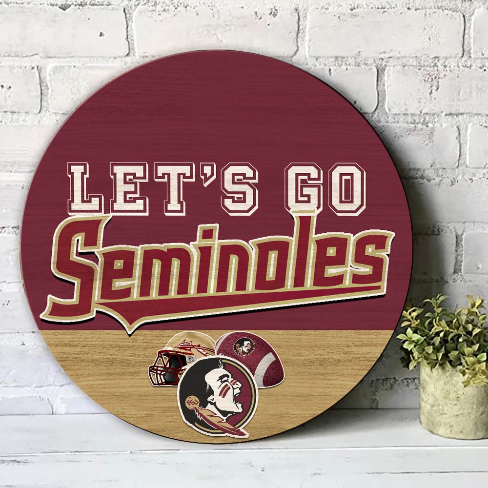 Alternative view of Florida State Seminoles Wood Sign 2024 Version, Let's Go Sport Team Sign, Sport Gifts, Home Decorations ETHY-51863
