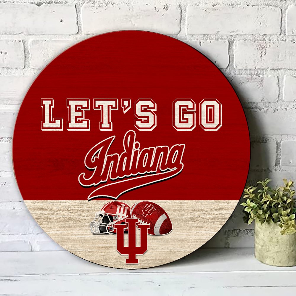 Alternative view of Indiana Hoosiers Wood Sign 2024 Version, Let's Go Sport Team Sign, Sport Gifts, Home Decorations ETHY-51863