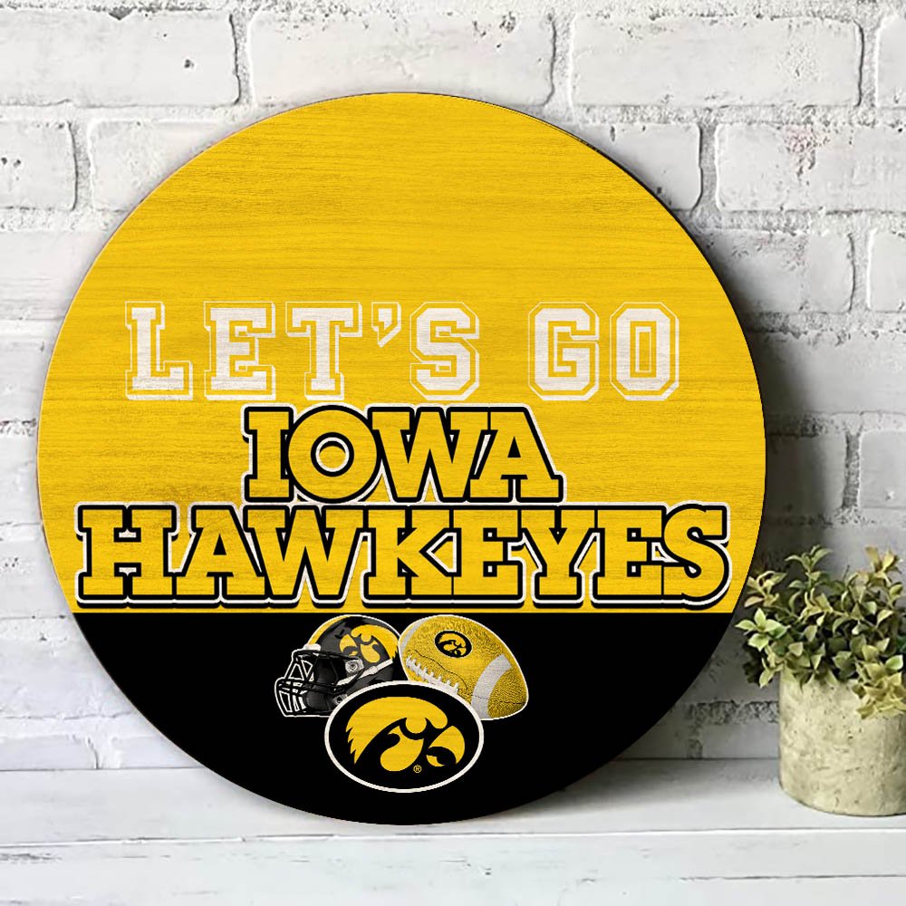 Alternative view of Iowa Hawkeyes Wood Sign 2024 Version, Let's Go Sport Team Sign, Sport Gifts, Home Decorations ETHY-51863