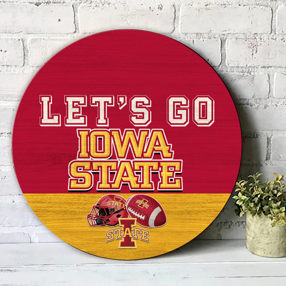 Alternative view of Iowa State Cyclones Wood Sign 2024 Version, Let's Go Sport Team Sign, Sport Gifts, Home Decorations ETHY-51863