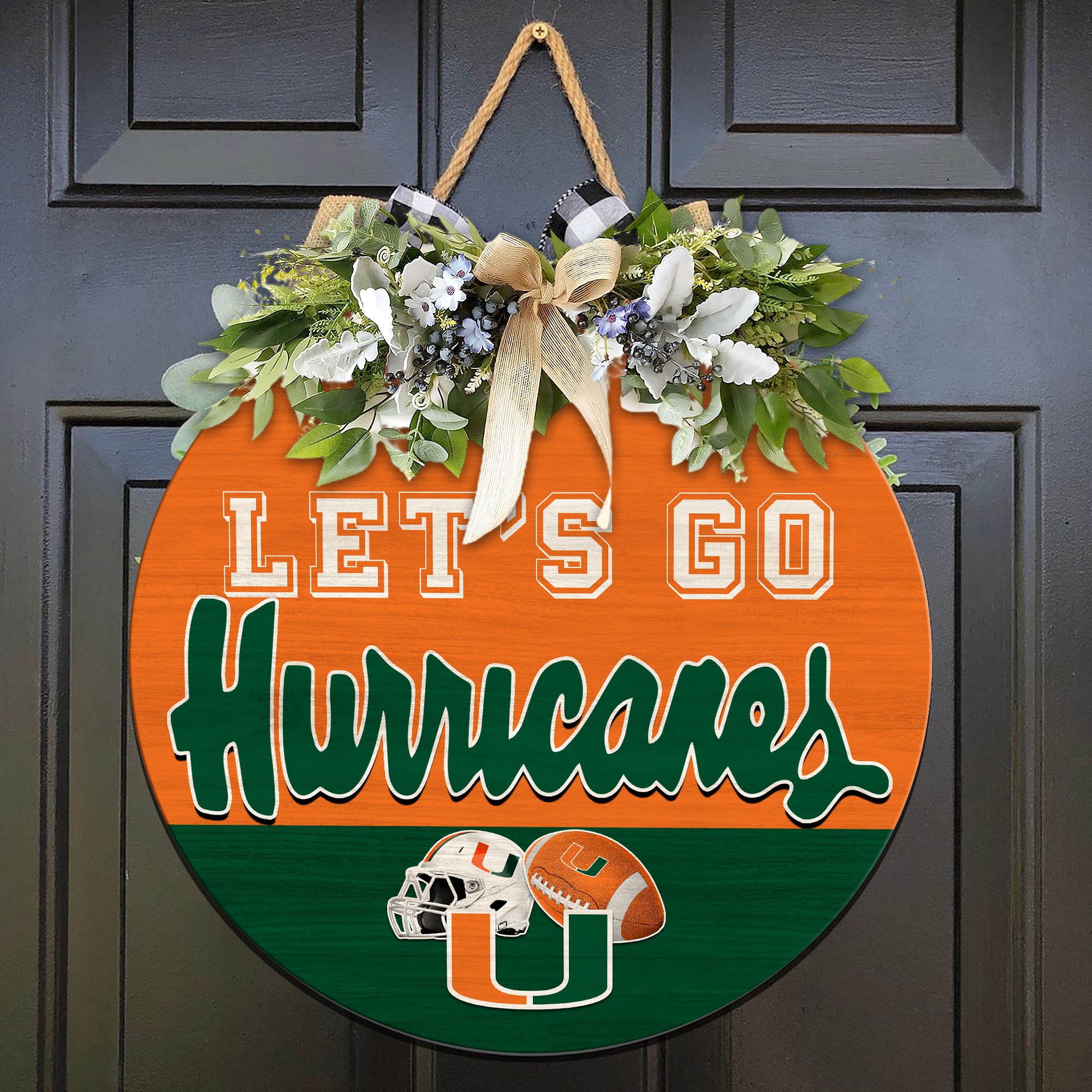 Miami Hurricanes Wood Sign 2024 Version, Let's Go Sport Team Sign, Sport Gifts, Home Decorations ETHY-51863