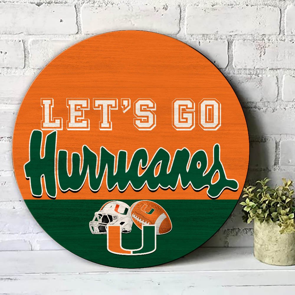 Alternative view of Miami Hurricanes Wood Sign 2024 Version, Let's Go Sport Team Sign, Sport Gifts, Home Decorations ETHY-51863