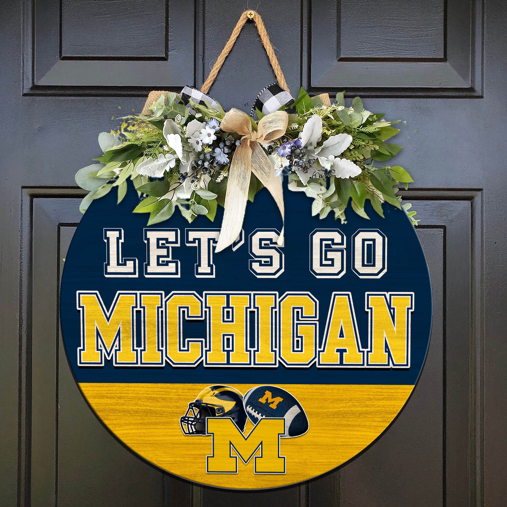 Michigan Wolverines Wood Sign 2024 Version, Let's Go Sport Team Sign, Sport Gifts, Home Decorations ETHY-51863