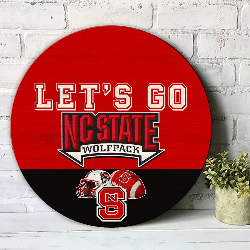 Alternative view of NC State Wolfpack Wood Sign 2024 Version, Let's Go Sport Team Sign, Sport Gifts, Home Decorations ETHY-51863