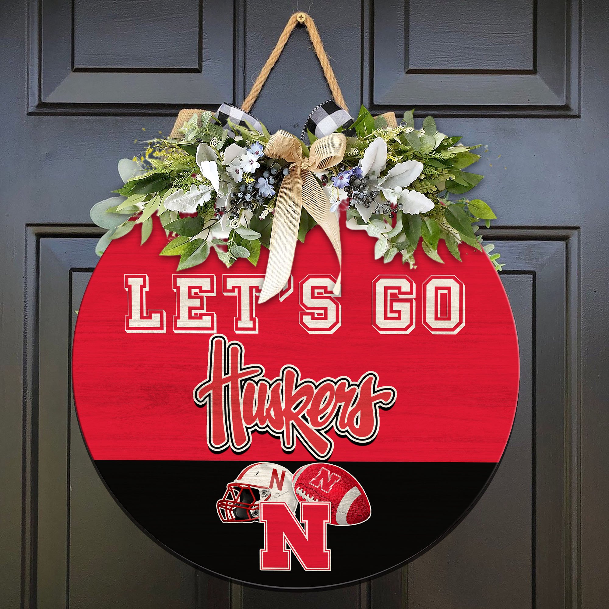 Nebraska Cornhuskers Wood Sign 2024 Version, Let's Go Sport Team Sign, Sport Gifts, Home Decorations ETHY-51863