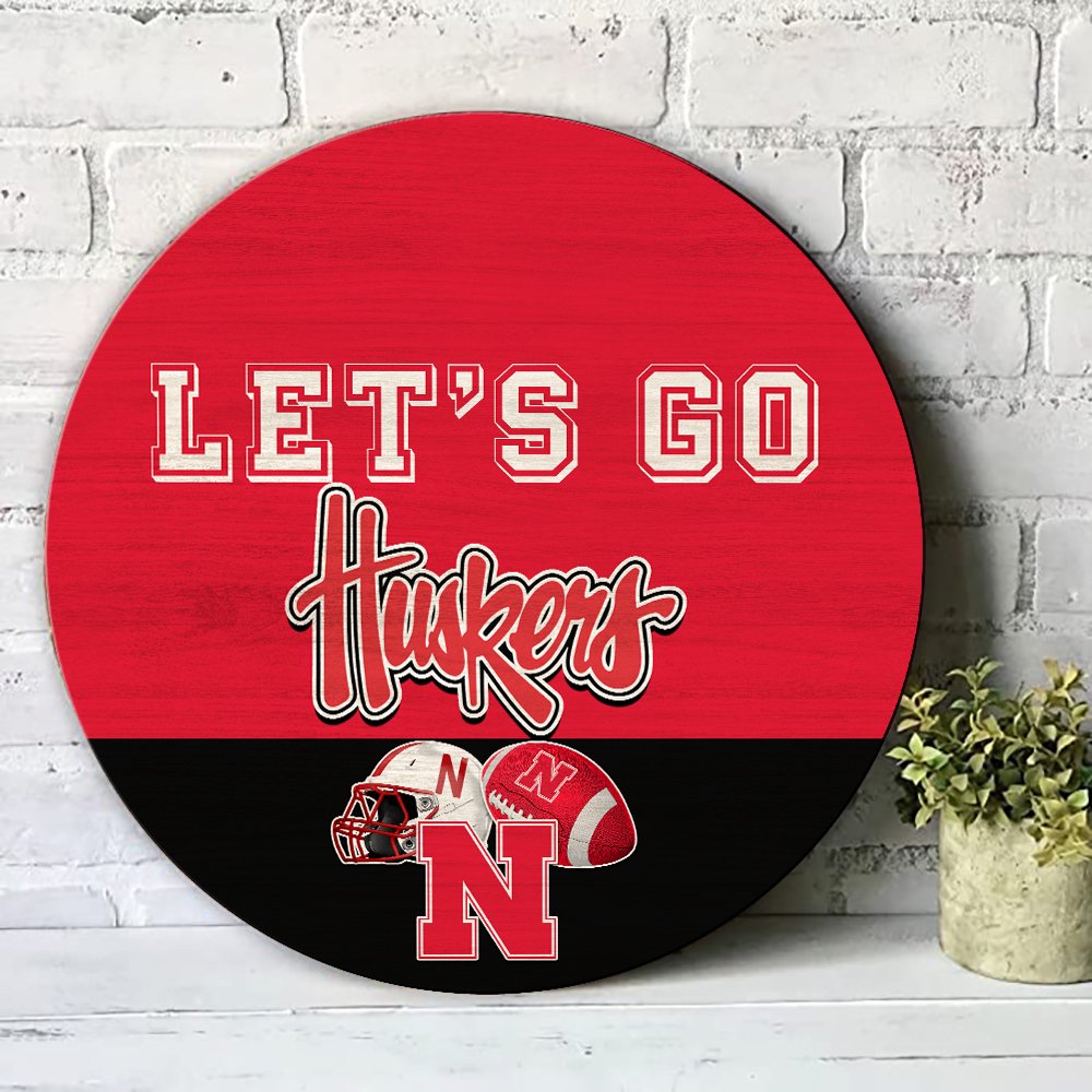 Alternative view of Nebraska Cornhuskers Wood Sign 2024 Version, Let's Go Sport Team Sign, Sport Gifts, Home Decorations ETHY-51863