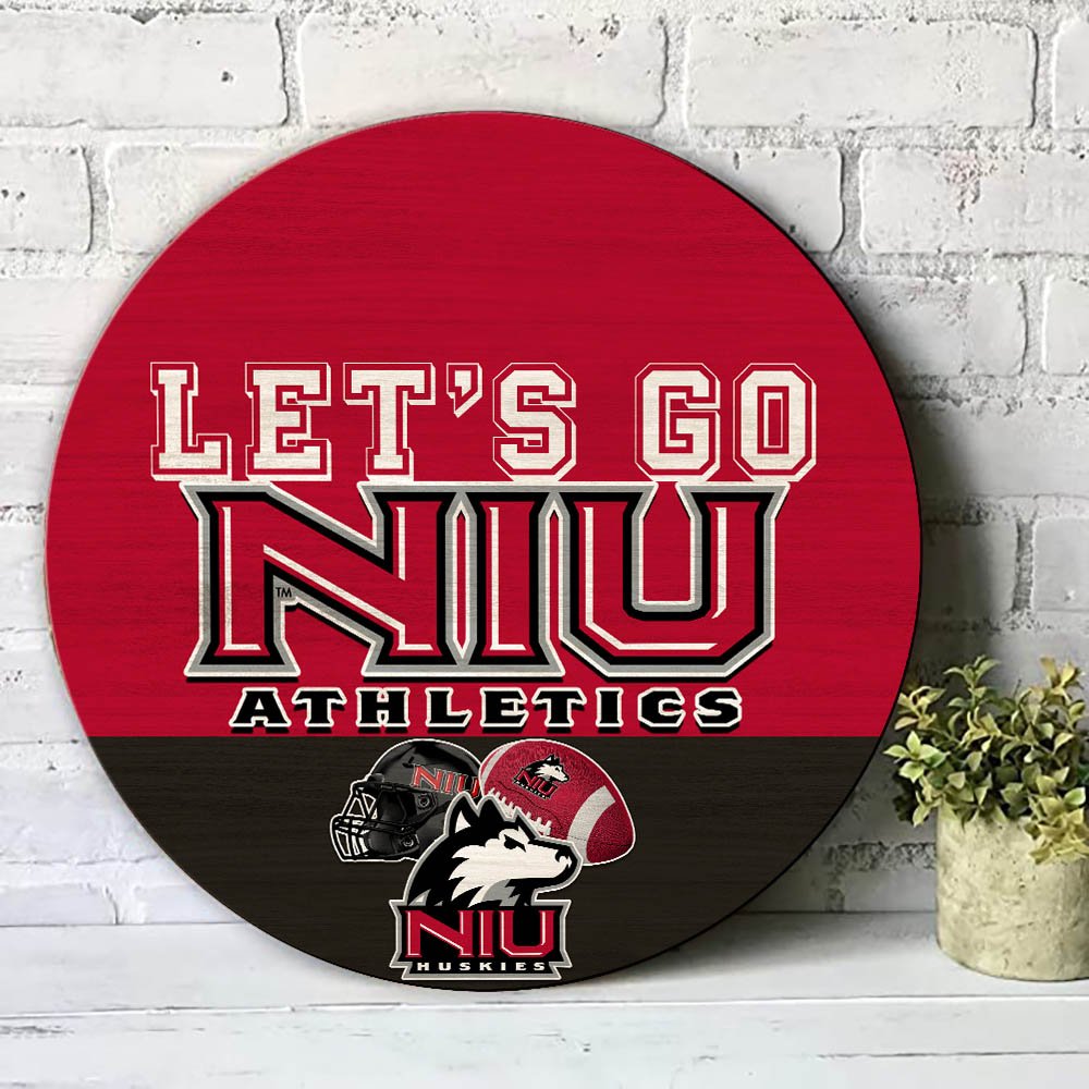 Alternative view of Northern Illinois Huskies Wood Sign 2024 Version, Let's Go Sport Team Sign, Sport Gifts, Home Decorations ETHY-51863