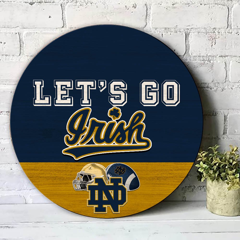 Alternative view of Notre Dame Fighting Irish Wood Sign 2024 Version, Let's Go Sport Team Sign, Sport Gifts, Home Decorations ETHY-51863
