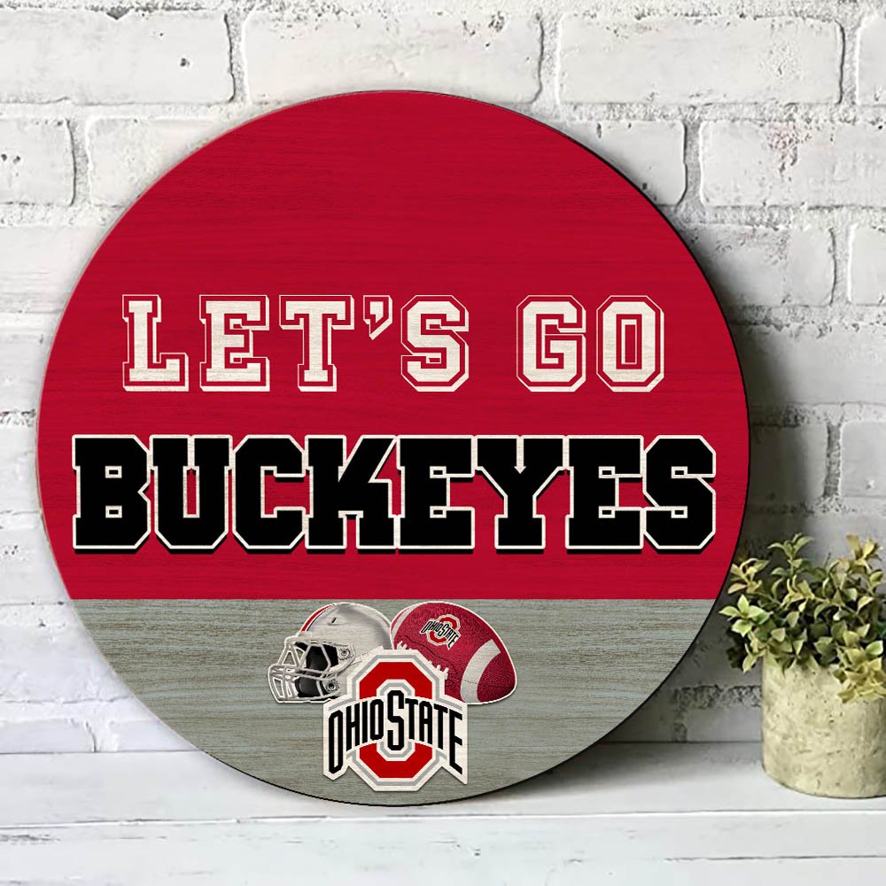 Alternative view of Ohio State Buckeyes Wood Sign 2024 Version, Let's Go Sport Team Sign, Sport Gifts, Home Decorations ETHY-51863