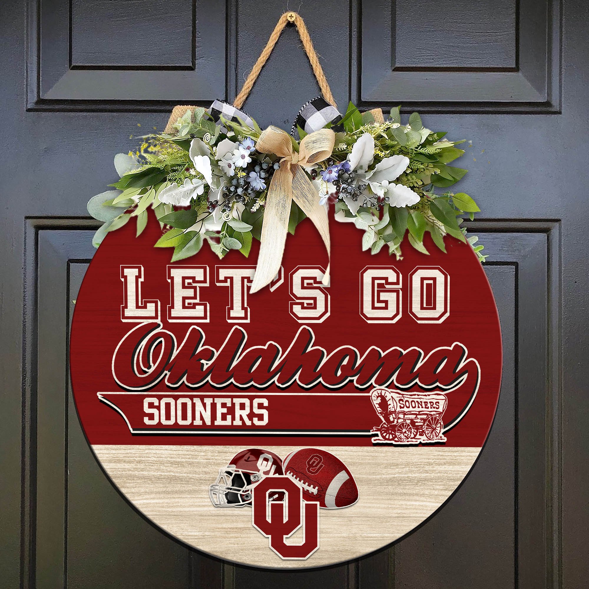 Oklahoma Sooners Wood Sign 2024 Version, Let's Go Sport Team Sign, Sport Gifts, Home Decorations ETHY-51863