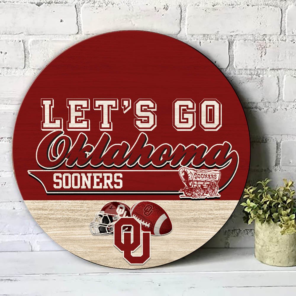 Alternative view of Oklahoma Sooners Wood Sign 2024 Version, Let's Go Sport Team Sign, Sport Gifts, Home Decorations ETHY-51863