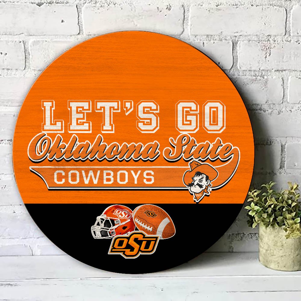 Alternative view of Oklahoma State Cowboys Wood Sign 2024 Version, Let's Go Sport Team Sign, Sport Gifts, Home Decorations ETHY-51863