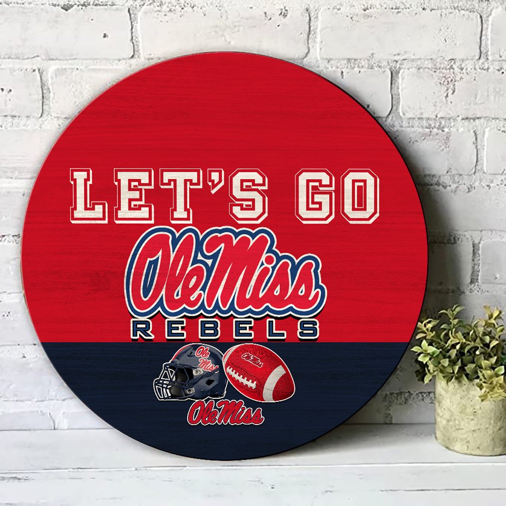 Alternative view of Ole Miss Rebels Wood Sign 2024 Version, Let's Go Sport Team Sign, Sport Gifts, Home Decorations ETHY-51863