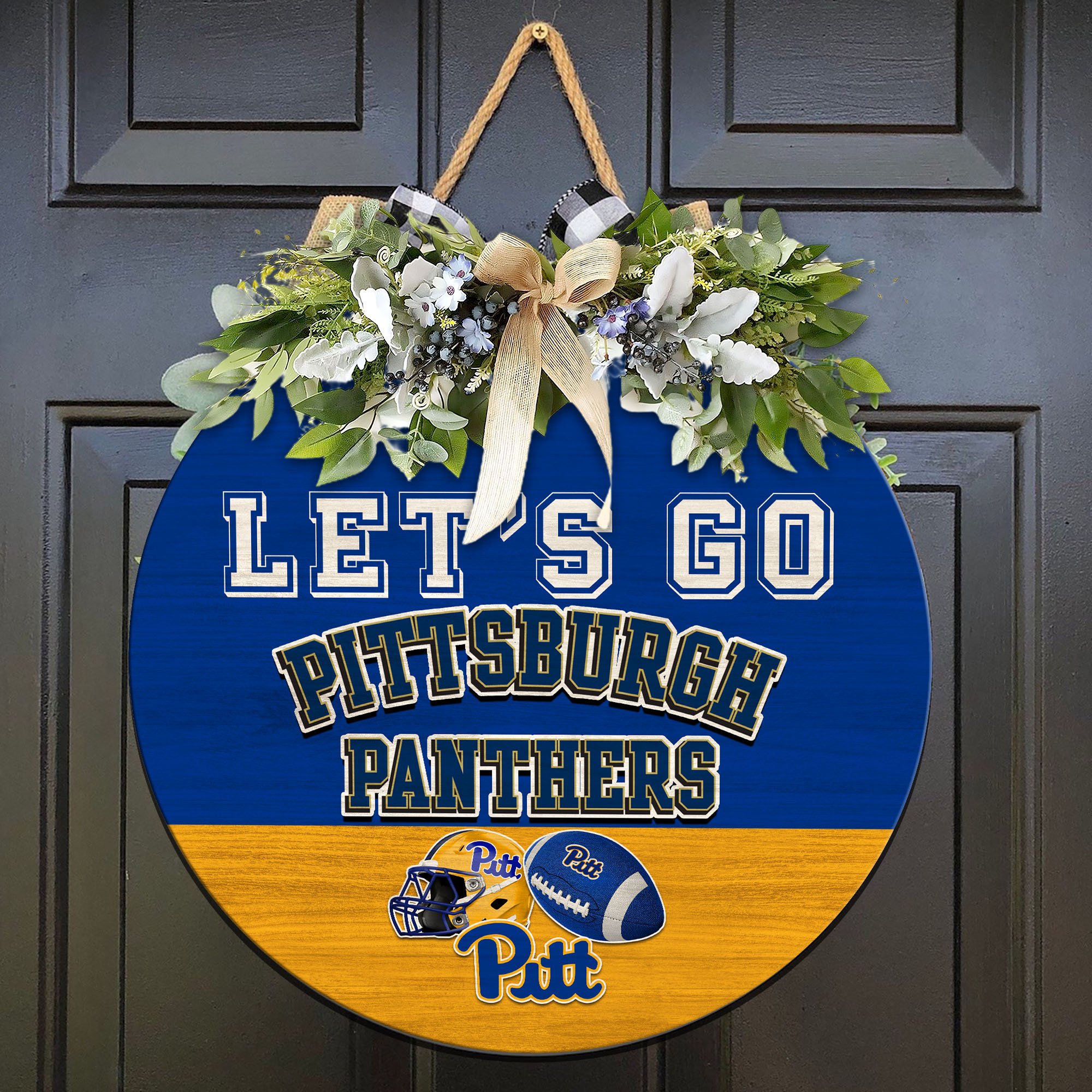 Pittsburgh Panthers Wood Sign 2024 Version, Let's Go Sport Team Sign, Sport Gifts, Home Decorations ETHY-51863
