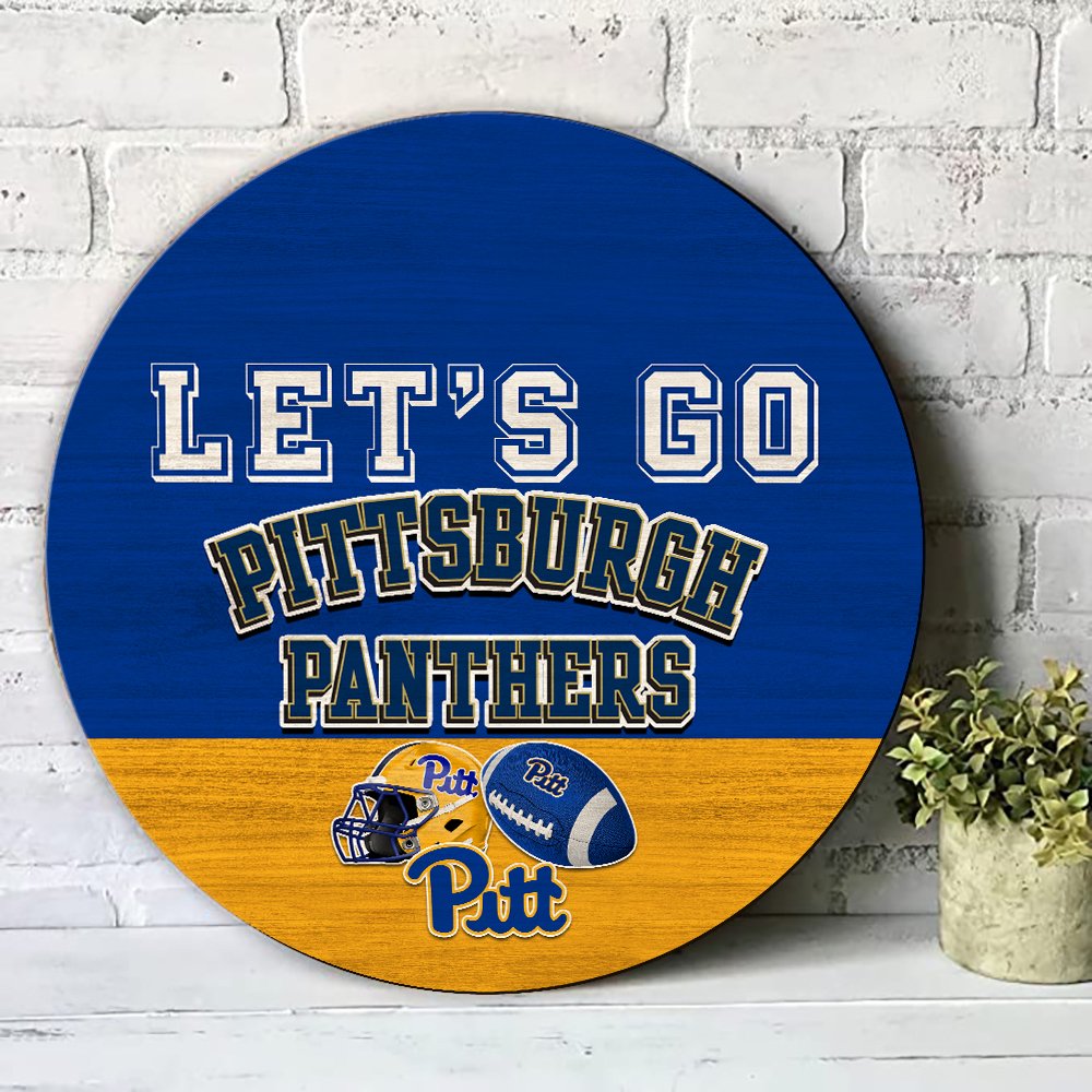 Alternative view of Pittsburgh Panthers Wood Sign 2024 Version, Let's Go Sport Team Sign, Sport Gifts, Home Decorations ETHY-51863