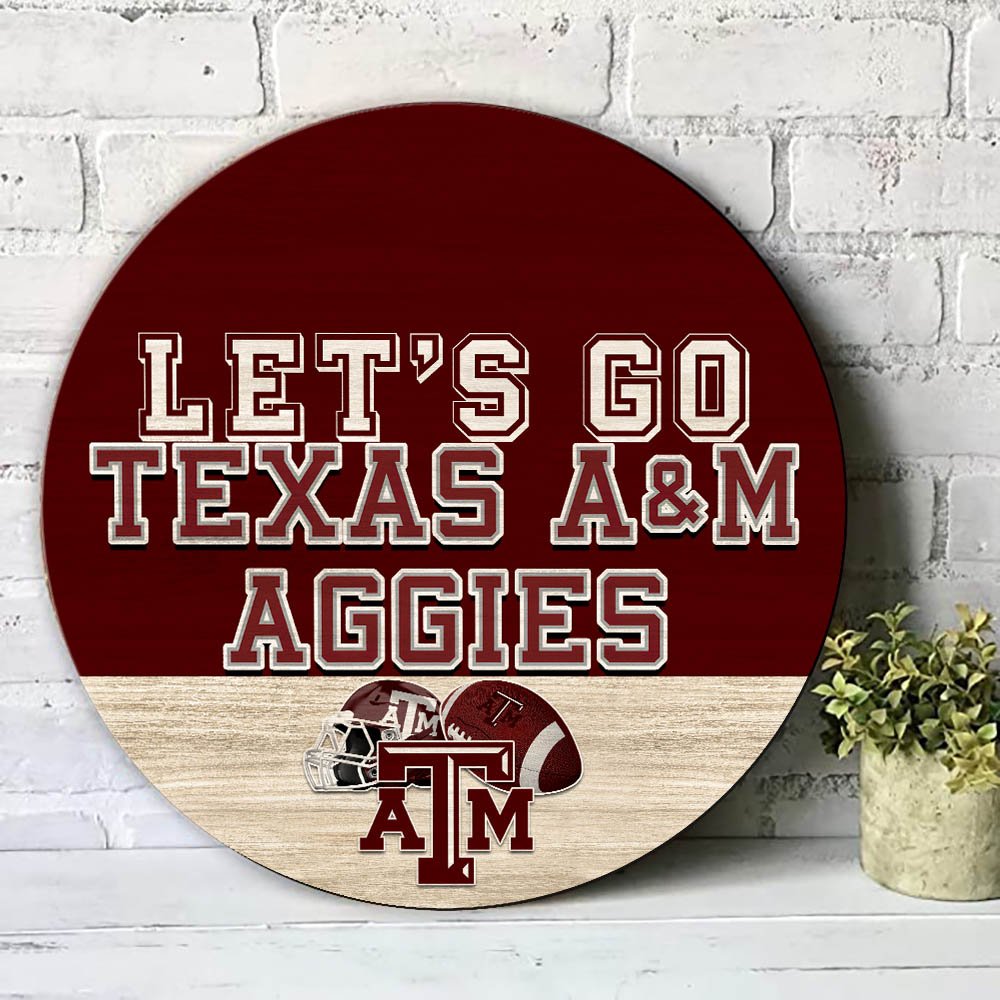 Alternative view of Texas A&M Aggies Wood Sign 2024 Version, Let's Go Sport Team Sign, Sport Gifts, Home Decorations ETHY-51863