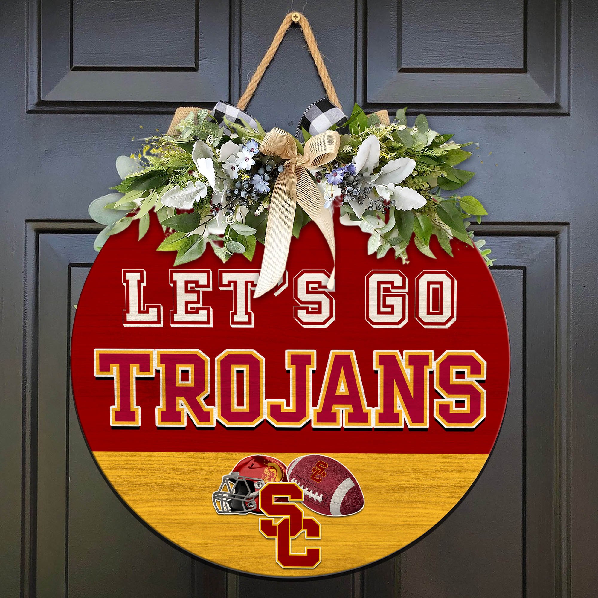 USC Trojans Wood Sign 2024 Version, Let's Go Sport Team Sign, Sport Gifts, Home Decorations ETHY-51863