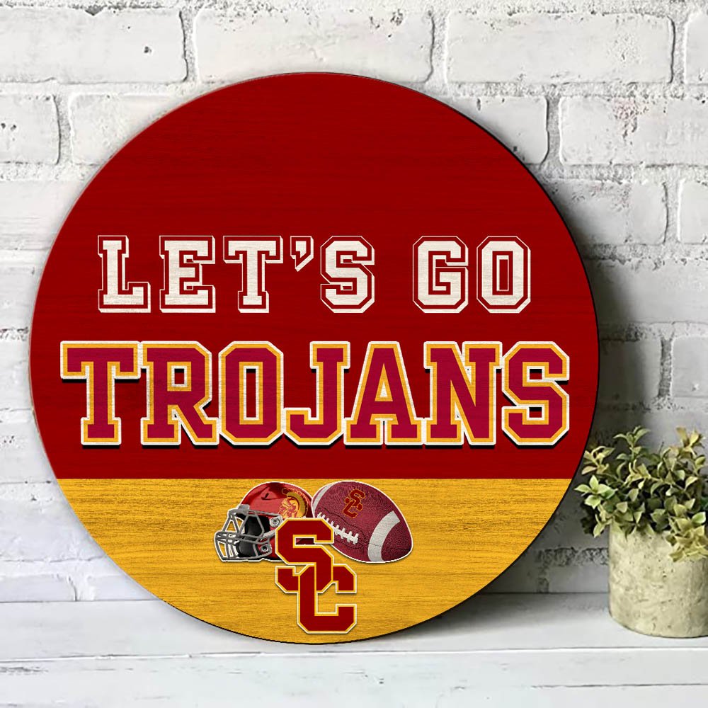 Alternative view of USC Trojans Wood Sign 2024 Version, Let's Go Sport Team Sign, Sport Gifts, Home Decorations ETHY-51863