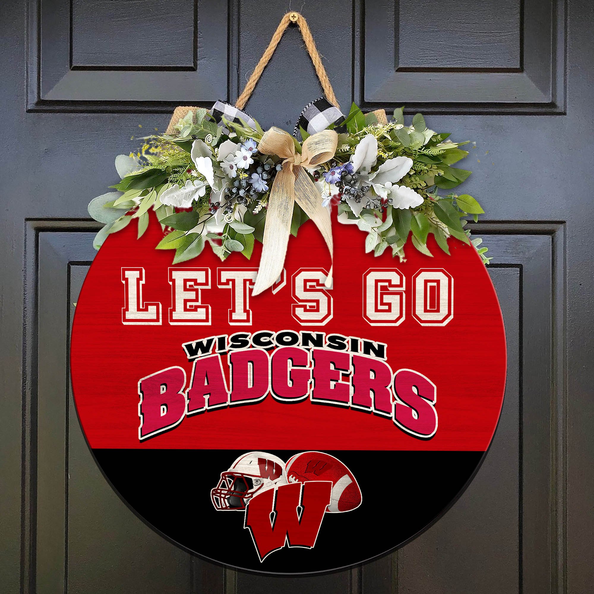 Wisconsin Badgers Wood Sign 2024 Version, Let's Go Sport Team Sign, Sport Gifts, Home Decorations ETHY-51863