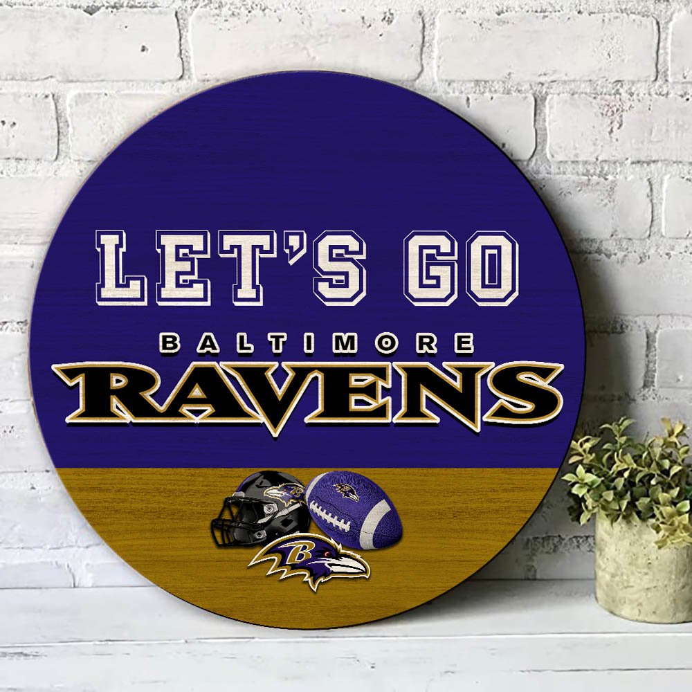 Alternative view of Baltimore Ravens Wood Sign 2024 Version, Let's Go Sport Team Sign, Sport Gifts, Home Decorations ETHY-51863