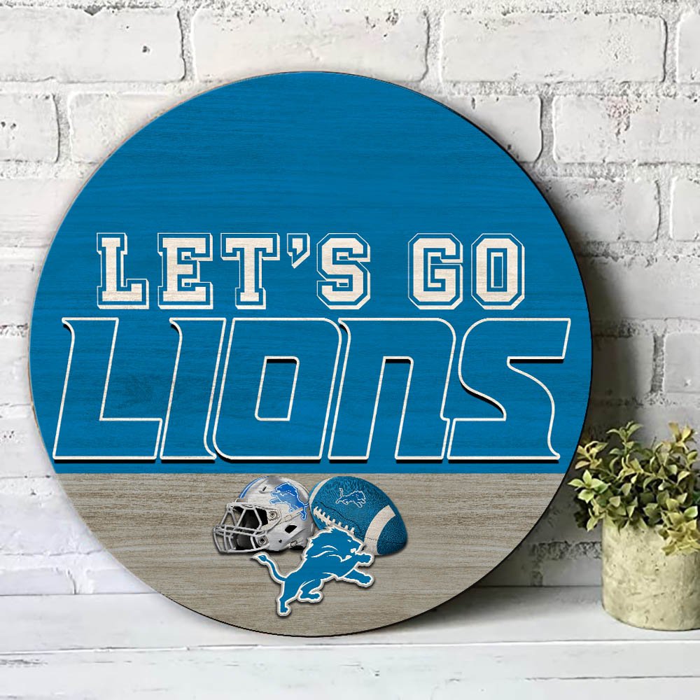 Alternative view of Detroit Lions Wood Sign 2024 Version, Let's Go Sport Team Sign, Sport Gifts, Home Decorations ETHY-51863