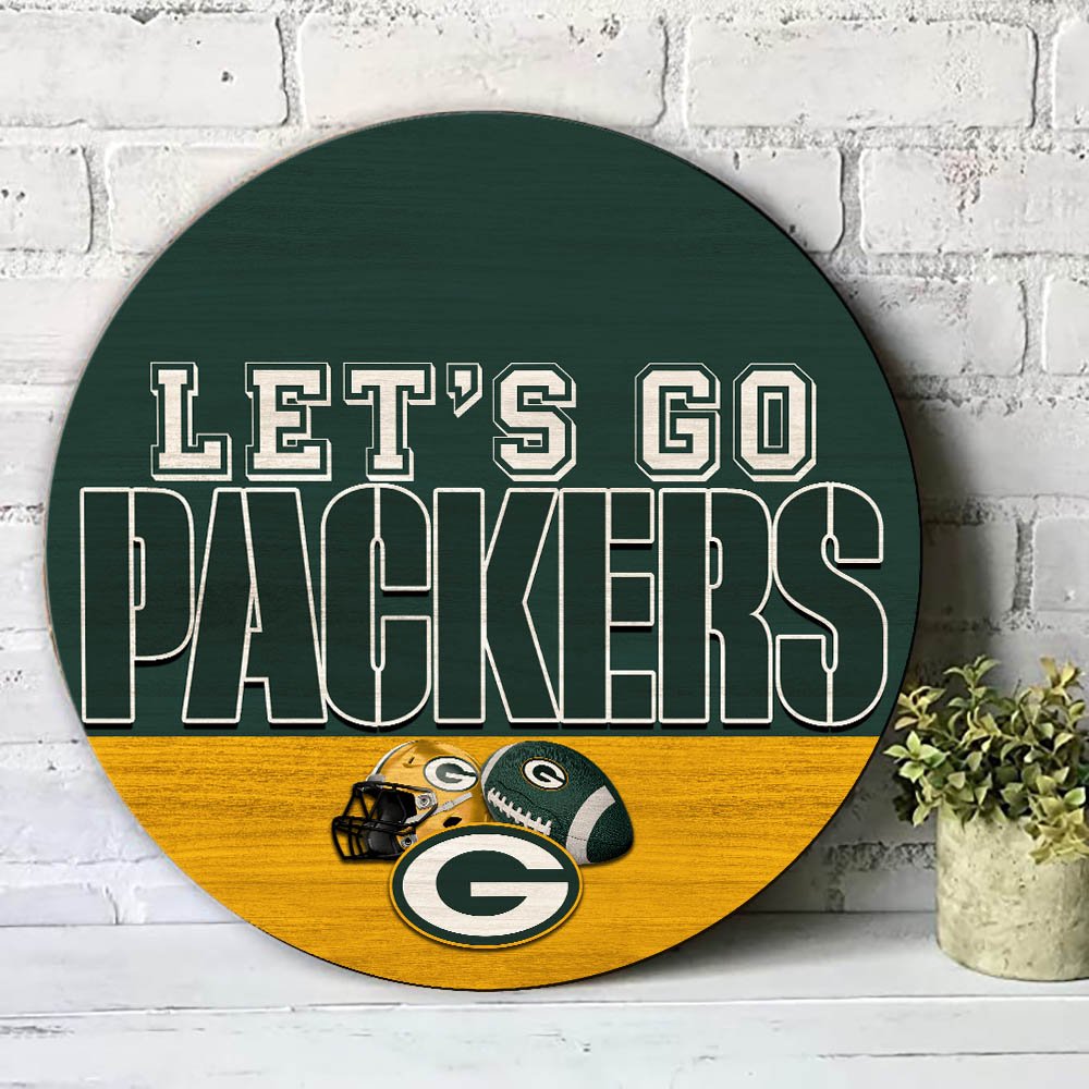 Alternative view of Green Bay Packers Wood Sign 2024 Version, Let's Go Sport Team Sign, Sport Gifts, Home Decorations ETHY-51863