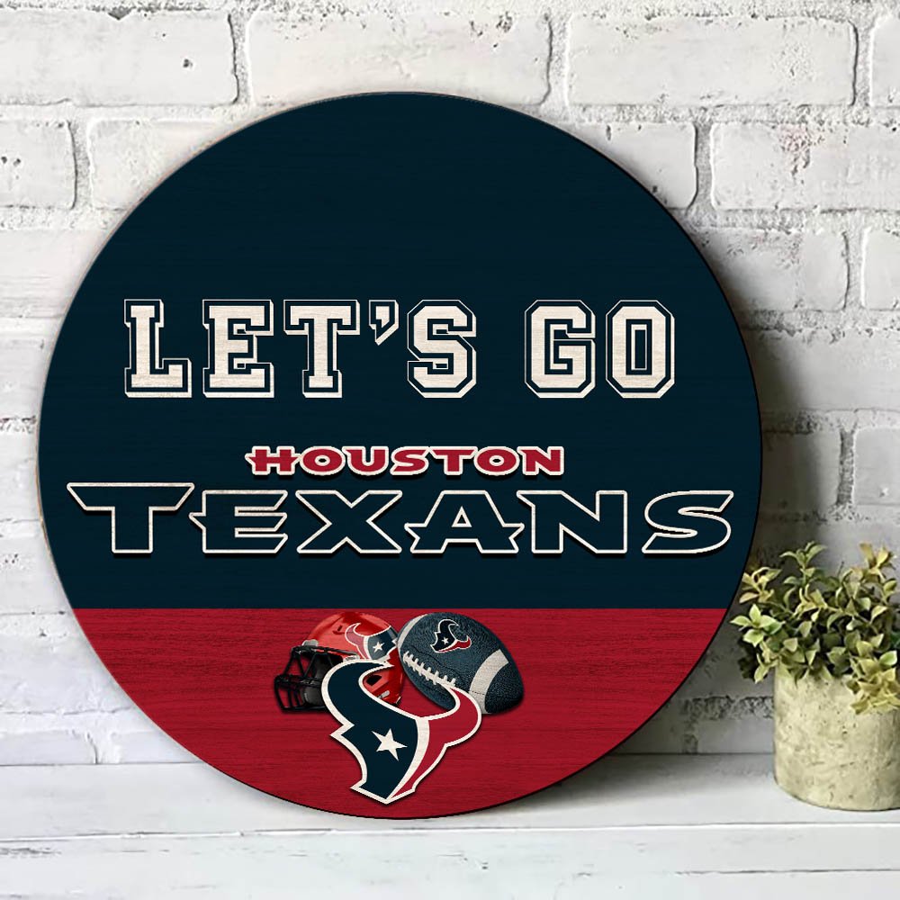 Alternative view of Houston Texans Wood Sign 2024 Version, Let's Go Sport Team Sign, Sport Gifts, Home Decorations ETHY-51863