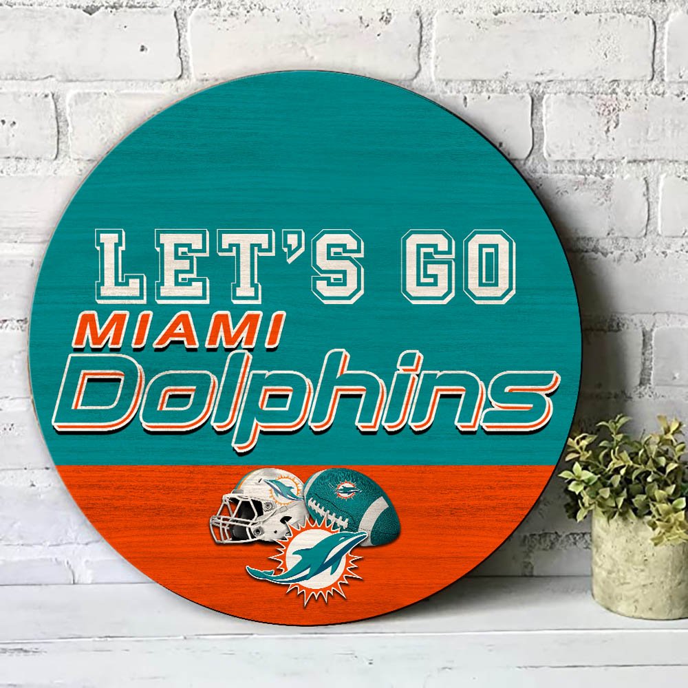 Alternative view of Miami Dolphins Wood Sign 2024 Version, Let's Go Sport Team Sign, Sport Gifts, Home Decorations ETHY-51863