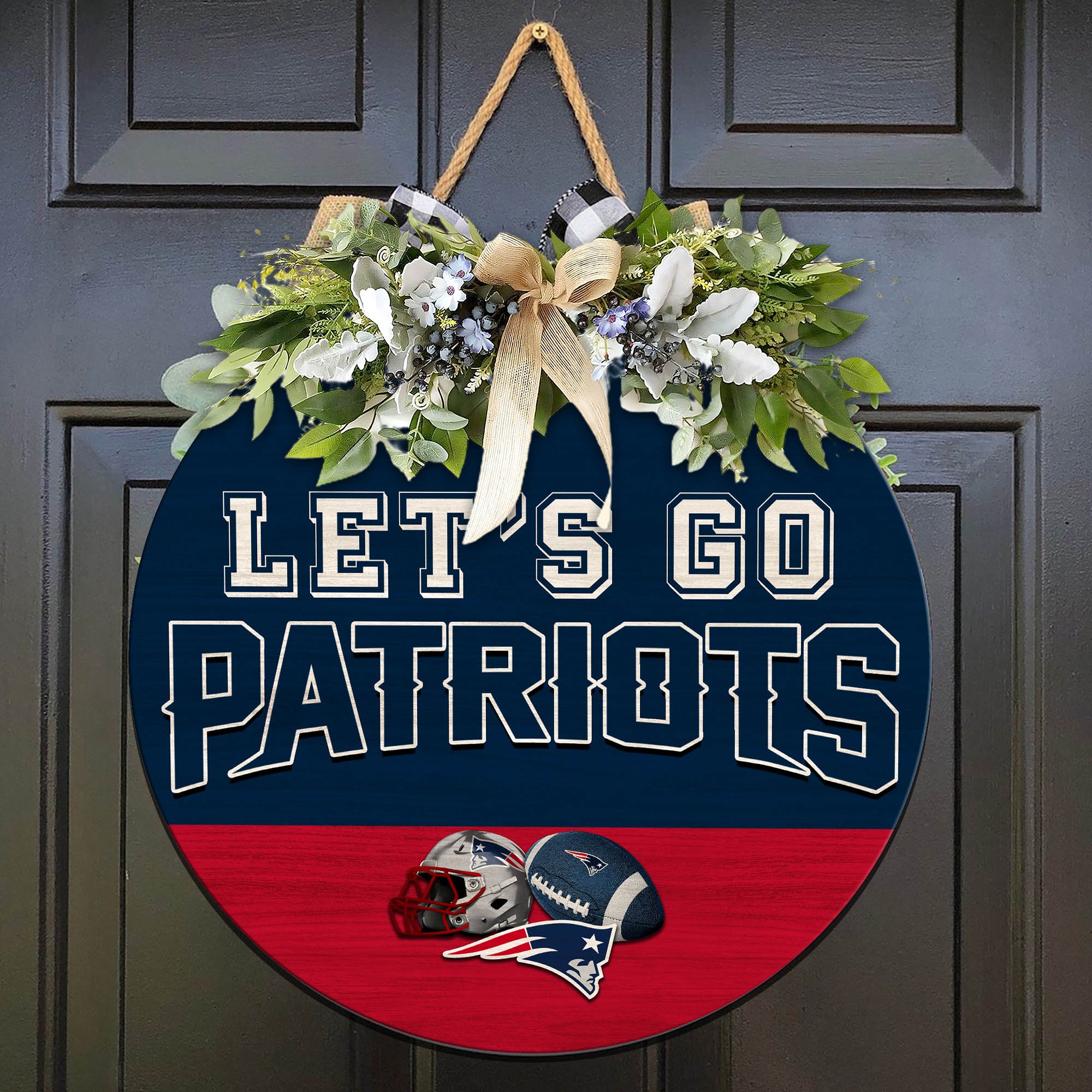 New England Patriots Wood Sign 2024 Version, Let's Go Sport Team Sign, Sport Gifts, Home Decorations ETHY-51863
