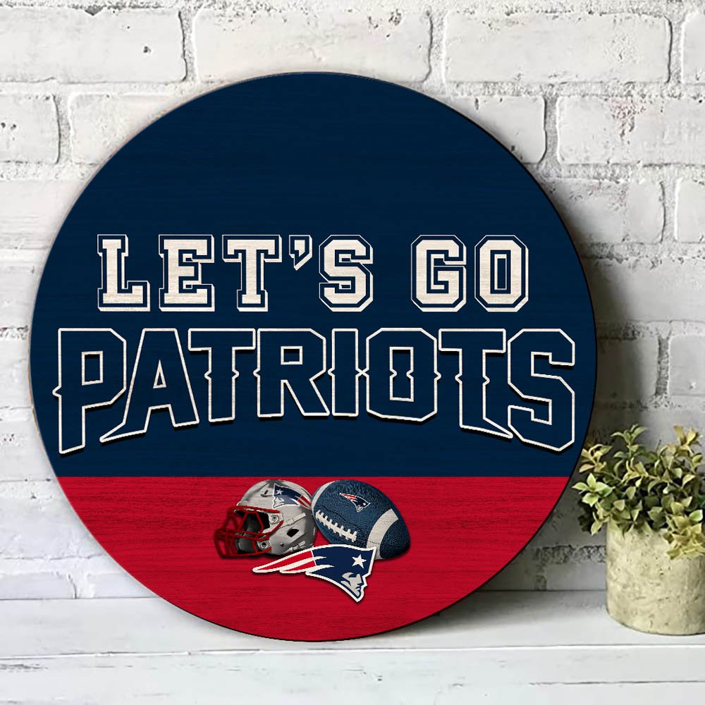 Alternative view of New England Patriots Wood Sign 2024 Version, Let's Go Sport Team Sign, Sport Gifts, Home Decorations ETHY-51863