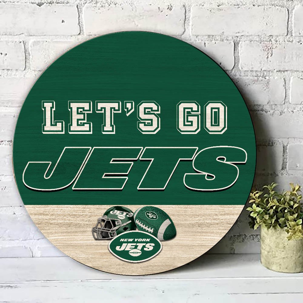 Alternative view of New York Jets Wood Sign 2024 Version, Let's Go Sport Team Sign, Sport Gifts, Home Decorations ETHY-51863