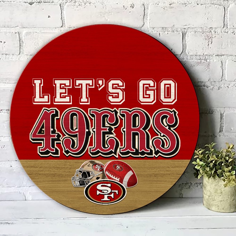 Alternative view of San Francisco 49ers Wood Sign 2024 Version, Let's Go Sport Team Sign, Sport Gifts, Home Decorations ETHY-51863
