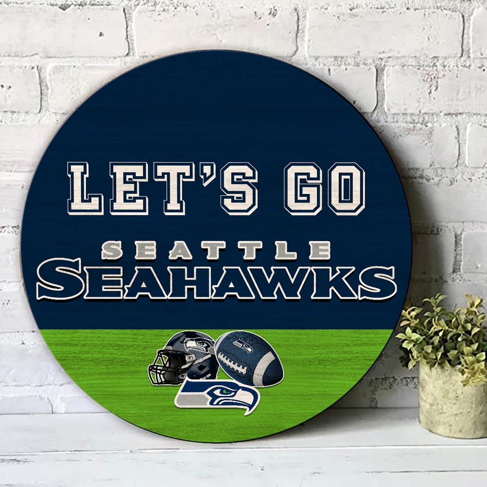 Alternative view of Seattle Seahawks Wood Sign 2024 Version, Let's Go Sport Team Sign, Sport Gifts, Home Decorations ETHY-51863