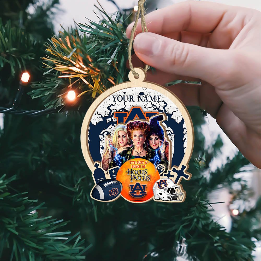Alternative view of Auburn Tigers 2 Layered Wooden Ornament 2024 Version Custom Your Name, Hocus Pocus And Sport Team Ornament, Sport Gifts For Fans ETHY-52115