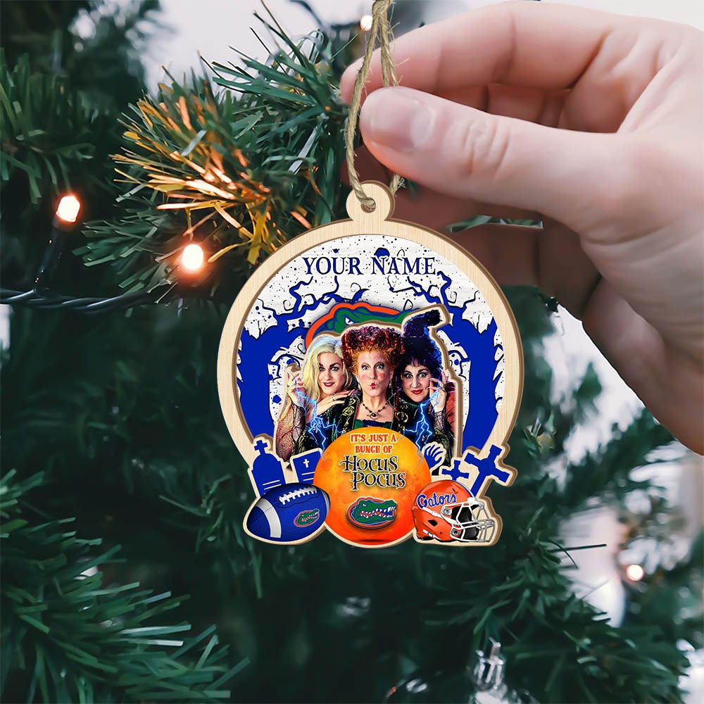 Alternative view of Florida Gators 2 Layered Wooden Ornament 2024 Version Custom Your Name, Hocus Pocus And Sport Team Ornament, Sport Gifts For Fans ETHY-52115