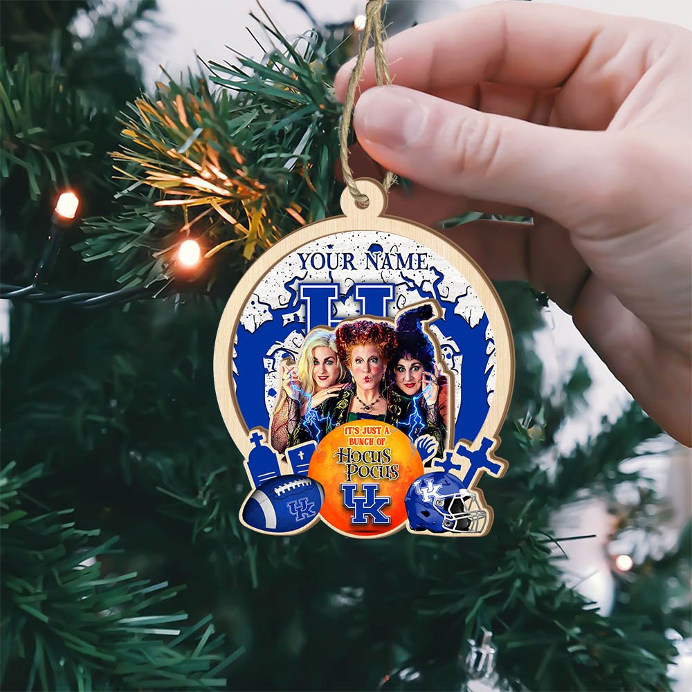 Alternative view of Kentucky Wildcats 2 Layered Wooden Ornament 2024 Version Custom Your Name, Hocus Pocus And Sport Team Ornament, Sport Gifts For Fans ETHY-52115