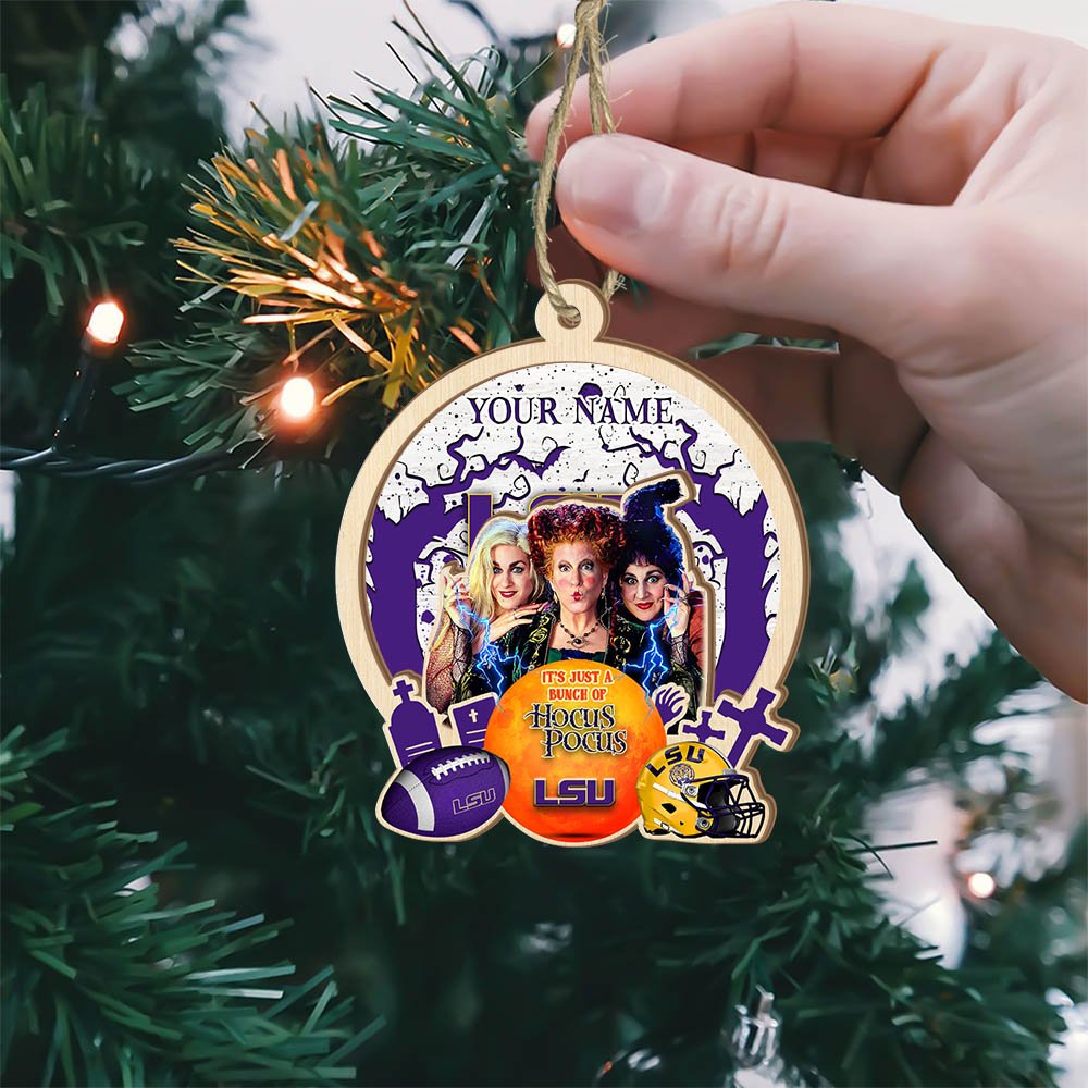 Alternative view of LSU TIGERS 2 Layered Wooden Ornament 2024 Version Custom Your Name, Hocus Pocus And Sport Team Ornament, Sport Gifts For Fans ETHY-52115