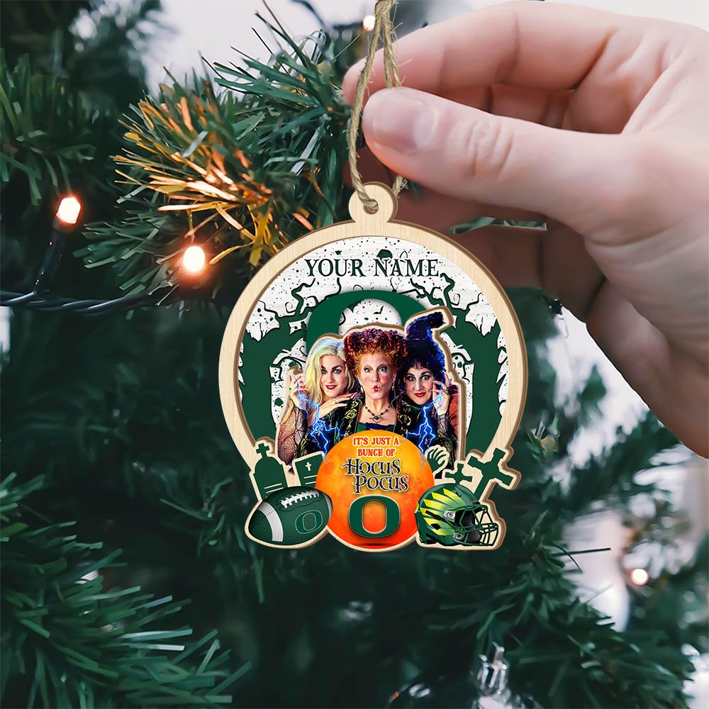 Alternative view of Oregon Ducks 2 Layered Wooden Ornament 2024 Version Custom Your Name, Hocus Pocus And Sport Team Ornament, Sport Gifts For Fans ETHY-52115
