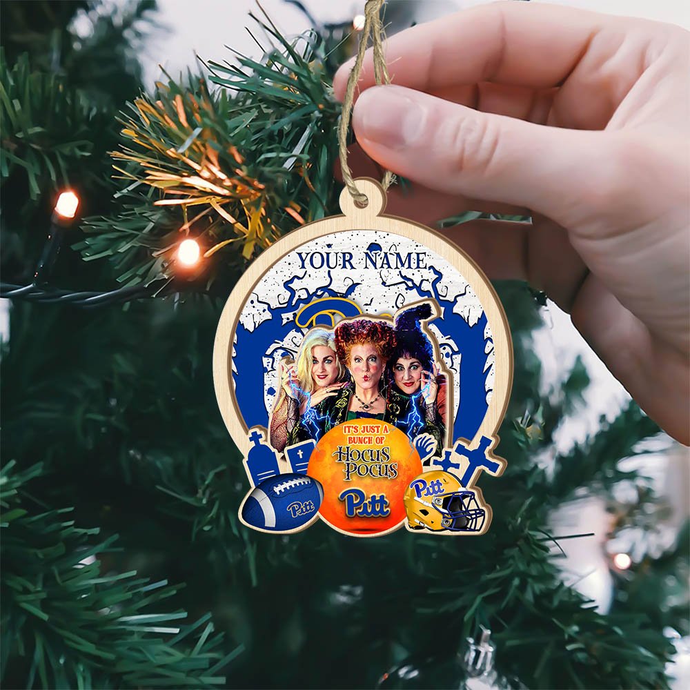 Alternative view of Pittsburgh Panthers 2 Layered Wooden Ornament 2024 Version Custom Your Name, Hocus Pocus And Sport Team Ornament, Sport Gifts For Fans ETHY-52115