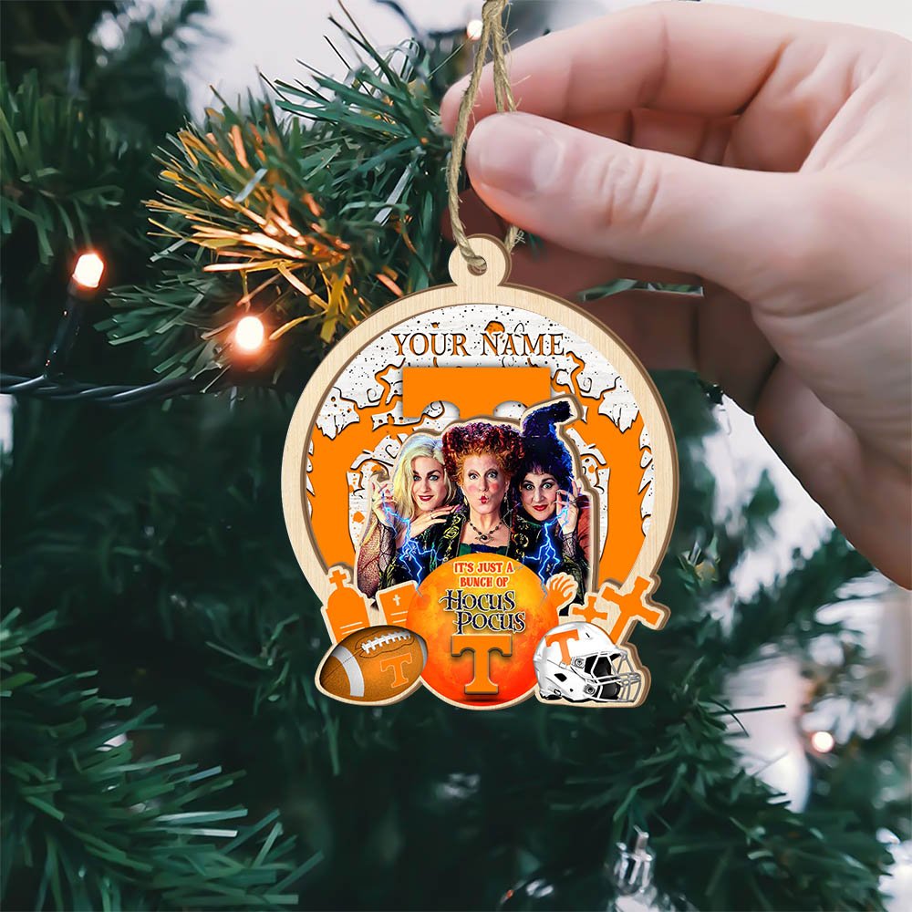 Alternative view of Tennessee Volunteers 2 Layered Wooden Ornament 2024 Version Custom Your Name, Hocus Pocus And Sport Team Ornament, Sport Gifts For Fans ETHY-52115