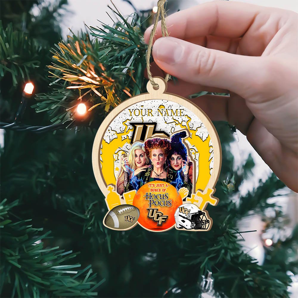 Alternative view of UCF Knights 2 Layered Wooden Ornament 2024 Version Custom Your Name, Hocus Pocus And Sport Team Ornament, Sport Gifts For Fans ETHY-52115
