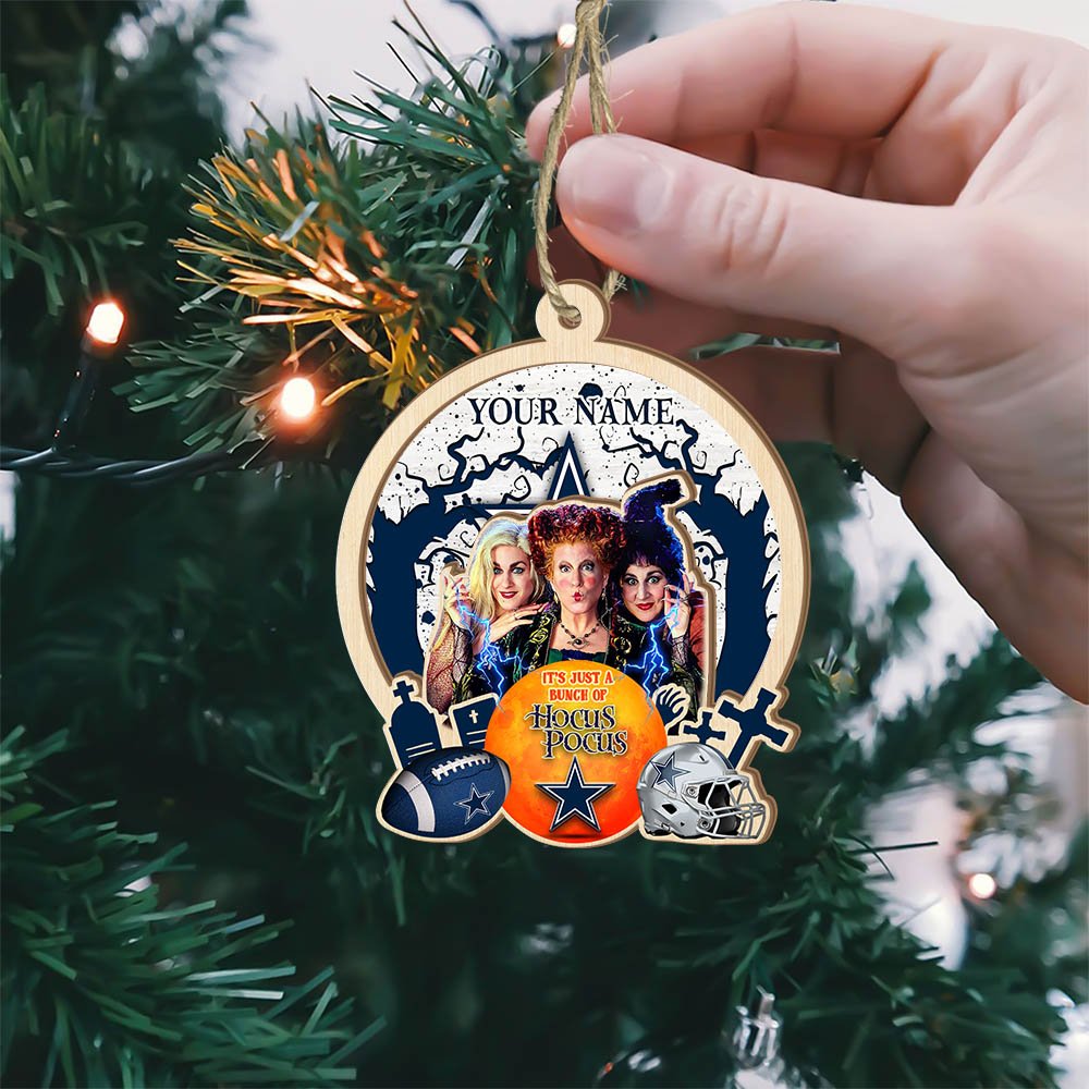 Alternative view of Dallas Cowboys 2 Layered Wooden Ornament 2024 Version Custom Your Name, Hocus Pocus And Sport Team Ornament, Sport Gifts For Fans ETHY-52115