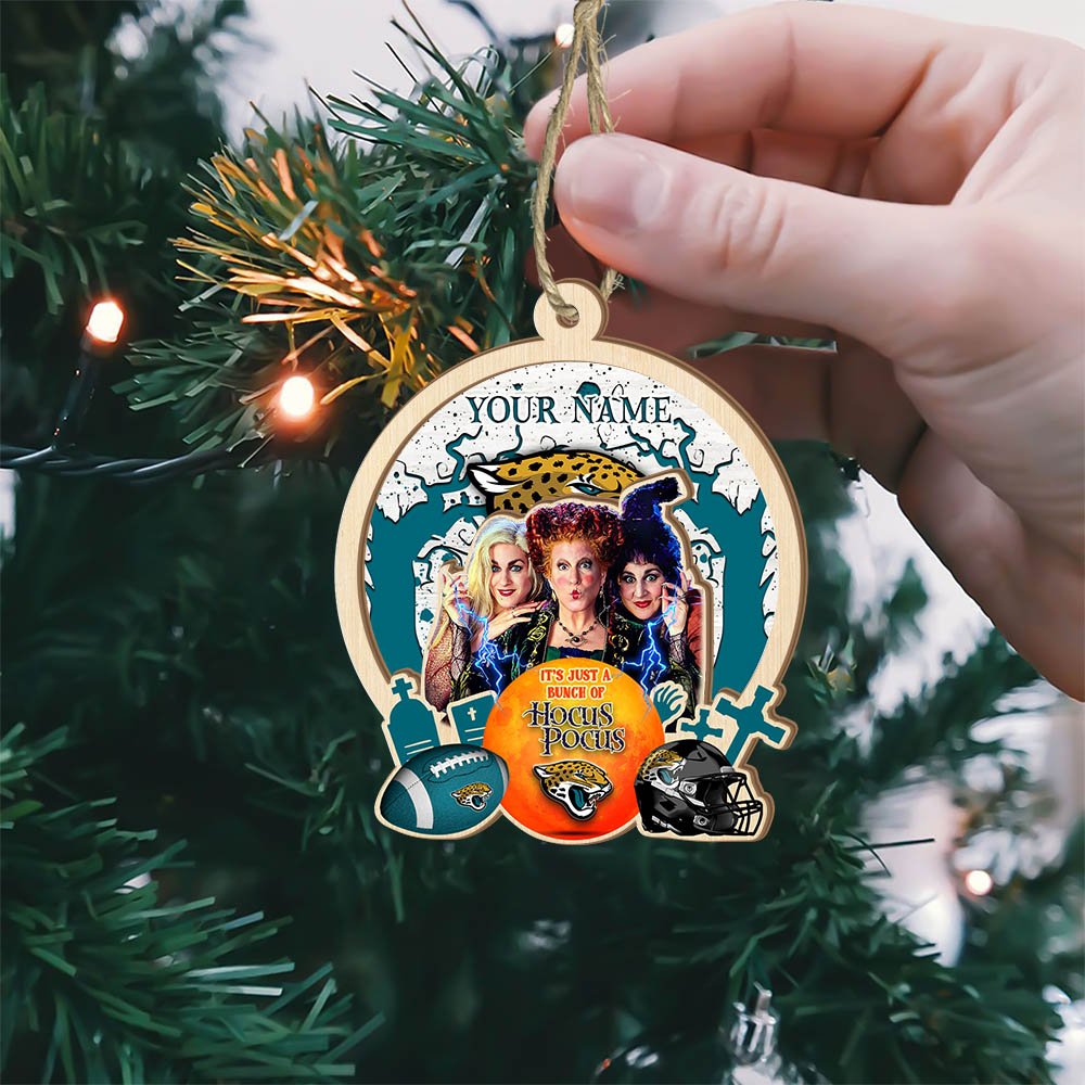 Alternative view of Jacksonville Jaguars 2 Layered Wooden Ornament 2024 Version Custom Your Name, Hocus Pocus And Sport Team Ornament, Sport Gifts For Fans ETHY-52115