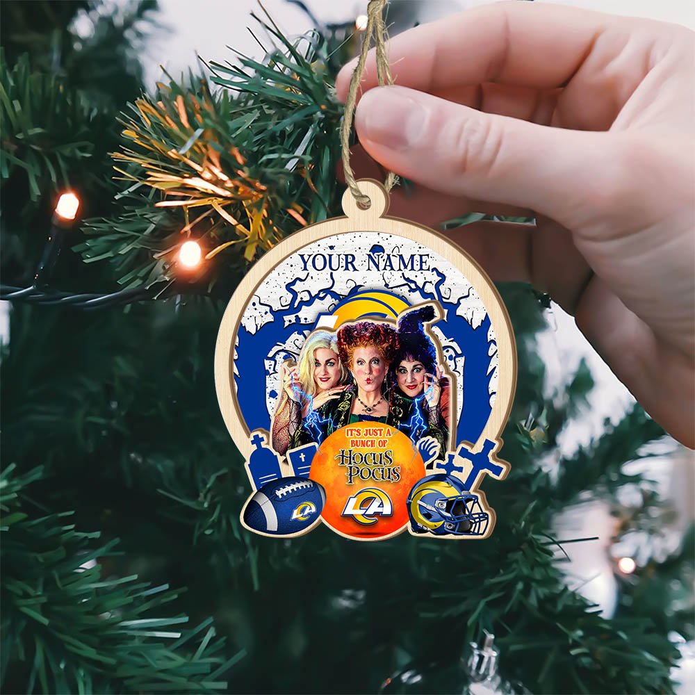 Alternative view of Los Angeles Rams 2 Layered Wooden Ornament 2024 Version Custom Your Name, Hocus Pocus And Sport Team Ornament, Sport Gifts For Fans ETHY-52115