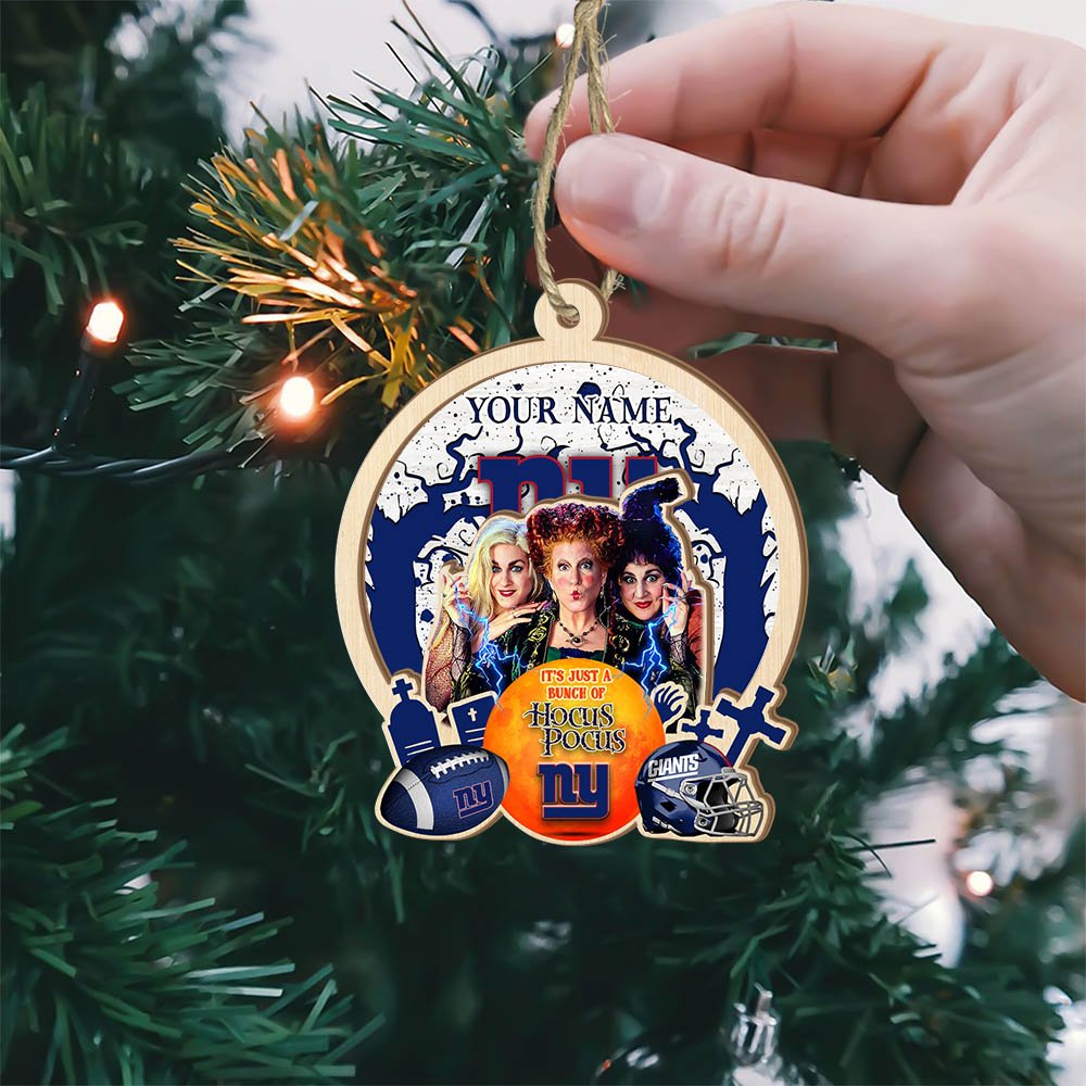 Alternative view of New York Giants 2 Layered Wooden Ornament 2024 Version Custom Your Name, Hocus Pocus And Sport Team Ornament, Sport Gifts For Fans ETHY-52115