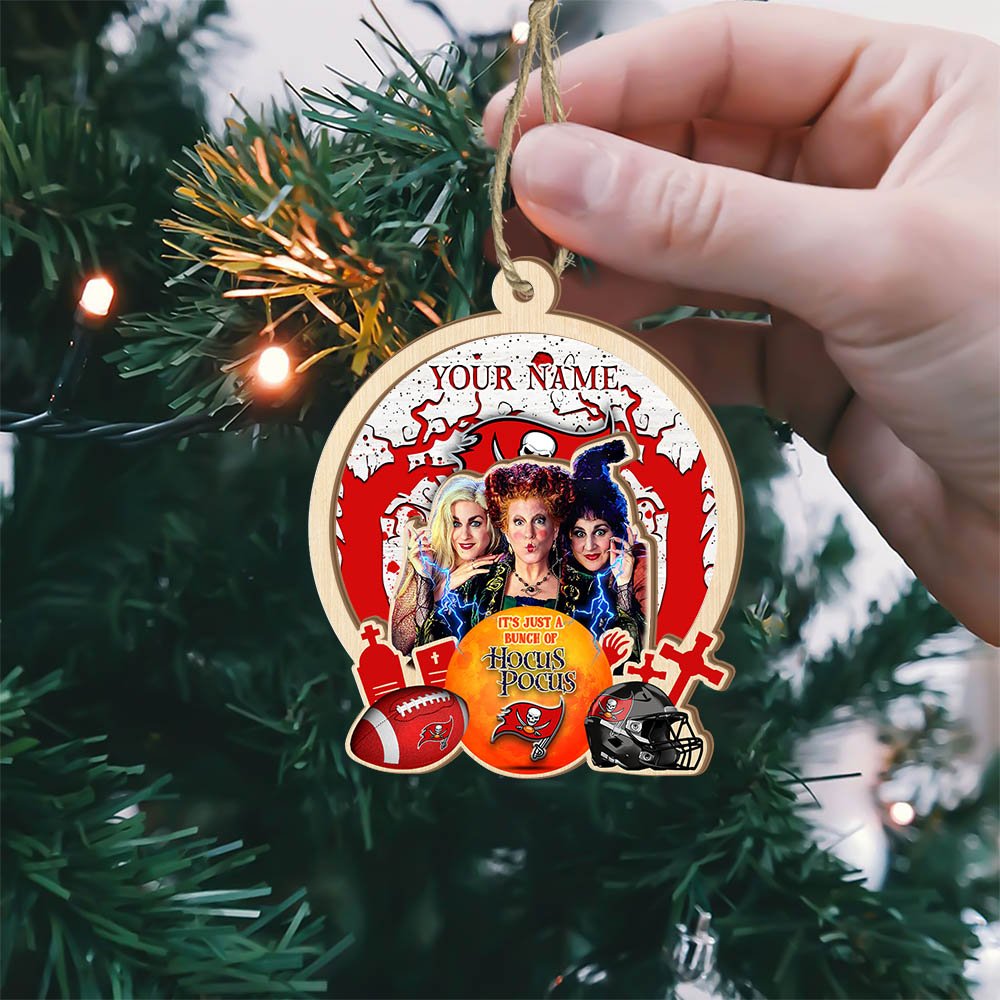 Alternative view of Tampa Bay Buccaneers 2 Layered Wooden Ornament 2024 Version Custom Your Name, Hocus Pocus And Sport Team Ornament, Sport Gifts For Fans ETHY-52115