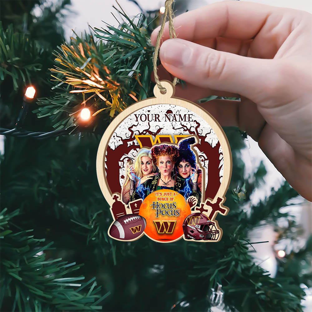 Alternative view of Washington Commanders 2 Layered Wooden Ornament 2024 Version Custom Your Name, Hocus Pocus And Sport Team Ornament, Sport Gifts For Fans ETHY-52115