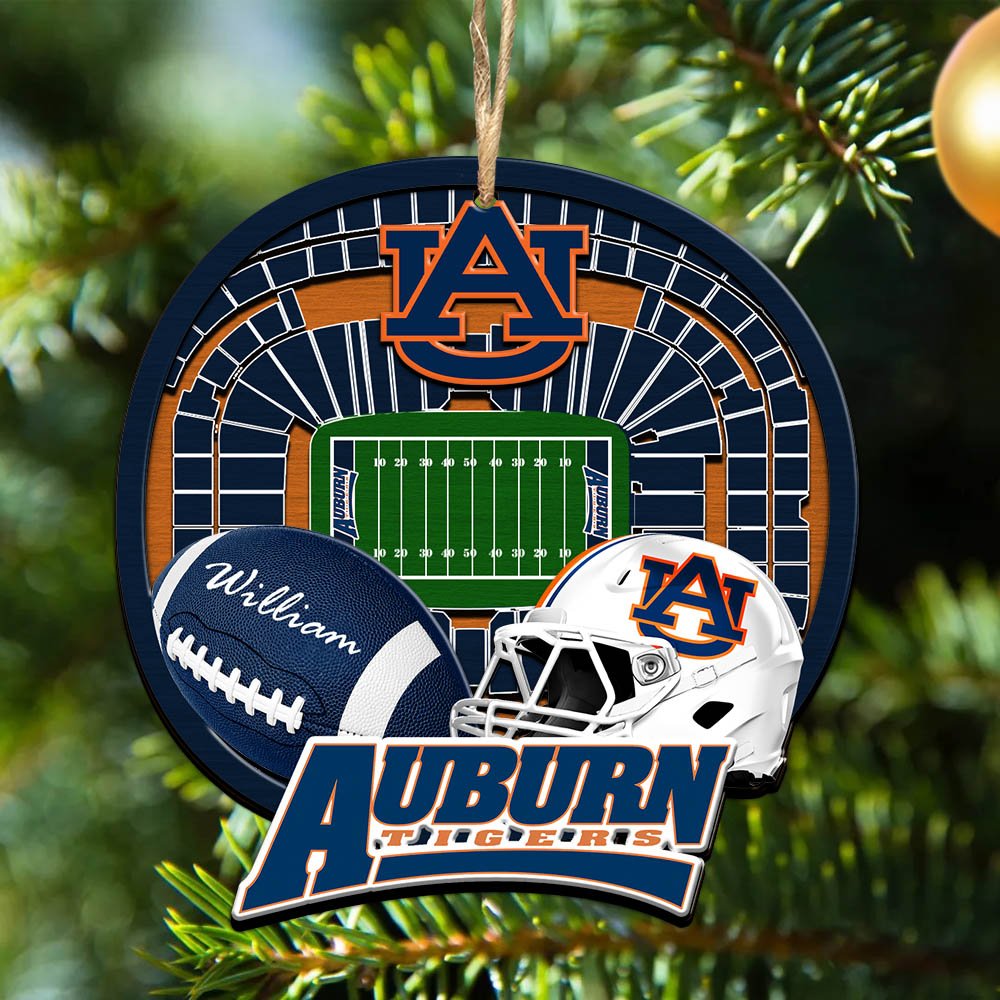 Auburn Tigers 2 Layered Wooden Ornament 2024 Version Personalized Your Name, Sport Stadium Ornament, Sport Gifts ETHY-52116